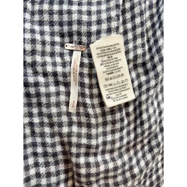 Women's Free People Plaid Button Down Shirt S Multicolor Rayon Cotton - Image 3