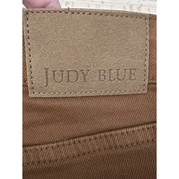 Judy Blue Jeans Womens‎ 13/31 Brown Garment Dyed Wide Leg Crop High Waist #J13-7 - Image 6