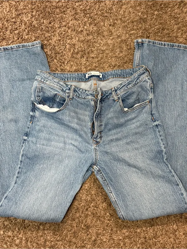 Zara Hand-Painted 8 Ball Flare Jeans Size 12 - Image 5