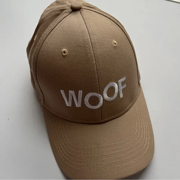 Tan 'Woof' Baseball Cap - Image 2