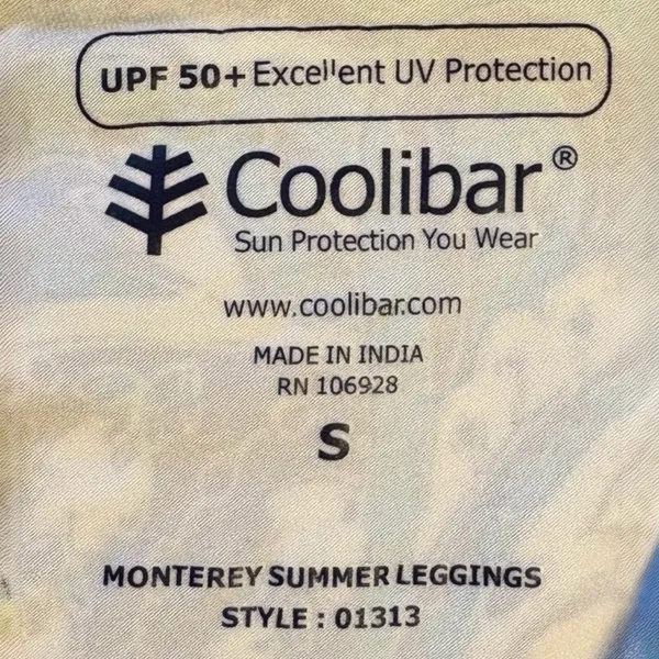 COOLIBAR Monterey Morada Aqua Blue Paisley UPF 50 Leggings Sun Protection~S💛 - Image 9