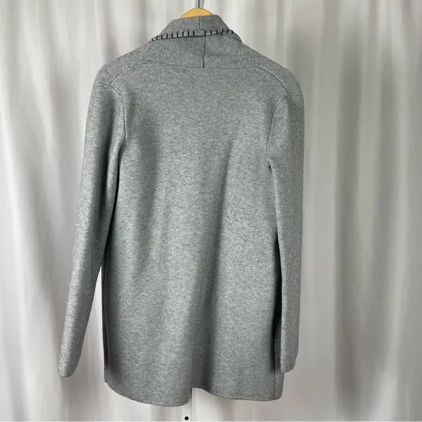 Magaschoni Medium Open Heavy Knit Cardigan Jacket Blazer Chunky Pocket Office - Image 2