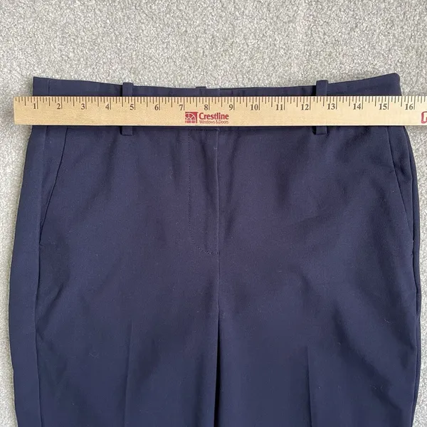 J. Crew Mid-Rise Cropped Dress Pants Navy Blue Workwear Women's Size 6 - Image 8