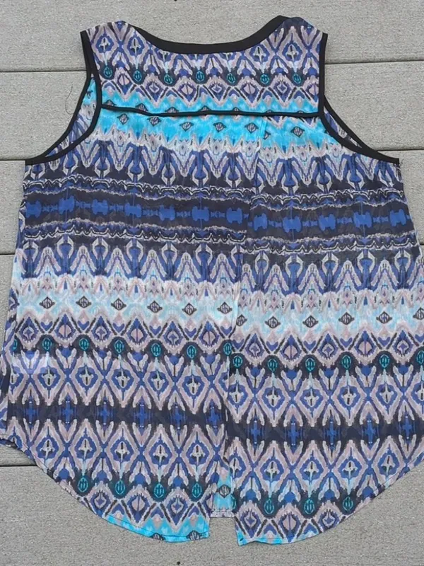 Daniel Rainn V-Neck Sheer High Low Sleeveless Blouse - Image 13