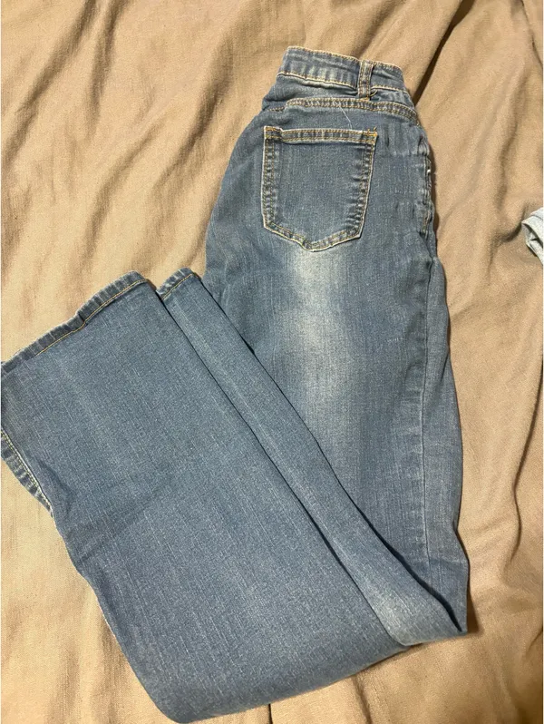 Blue low rise flare jeans - Image 2