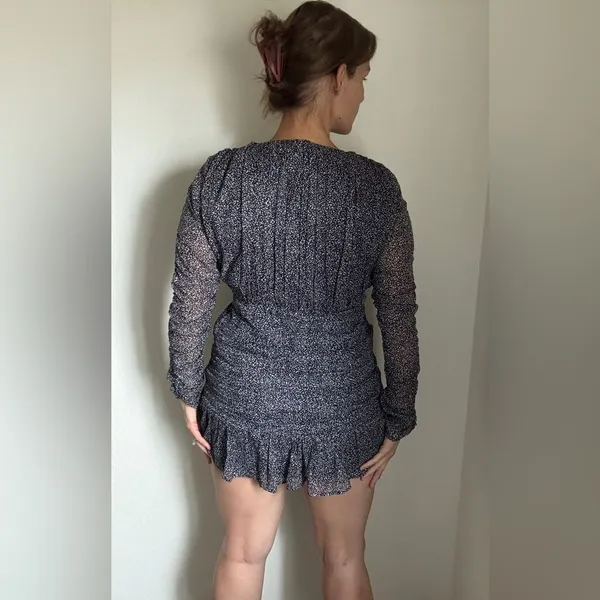 Abercrombie & Fitch Dress Navy White Pebble Long Sleeve NEW - Image 8