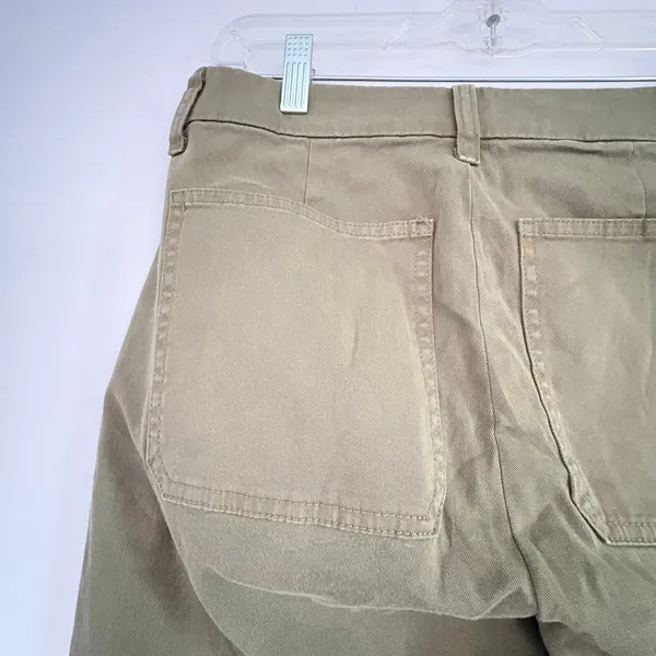 J.Crew Womens Olive Green‎ Wide Leg Utility Patch Pocket Chino Pants Size 28 NWT - Image 3