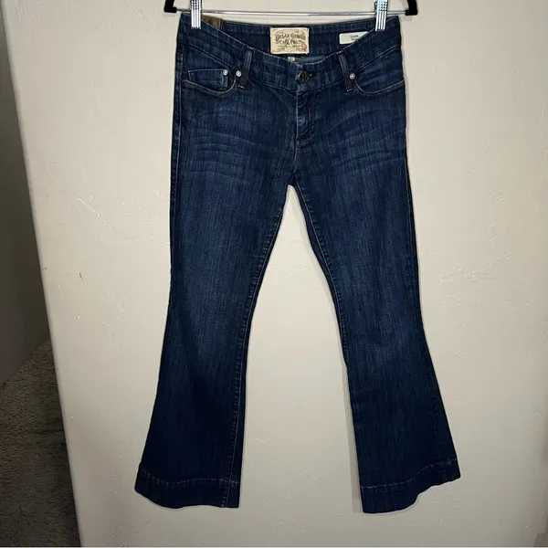 Dylan George & Co Diane Flare Dark Blue Low Rise Trouser Denim Jeans‎ - Image 3