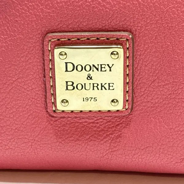 Dooney & Bourke Pink Pebbled Leather Small Shoulder Bag Purse Gold Logo Plate - Image 3