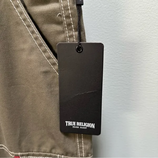 True Religion Military SN Cargo Pants Women’s size 31 X 32 Kalamata Green NWT - Image 5