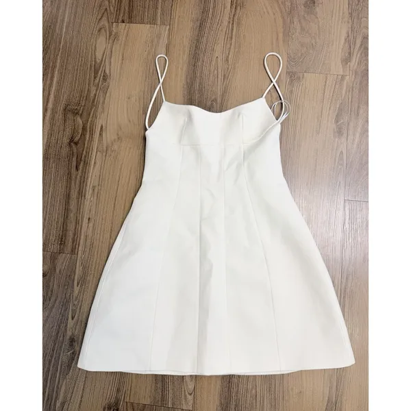 Zara White Cream Mini Dress Open Back Bachelorette Bridal Wedding Party - Image 2