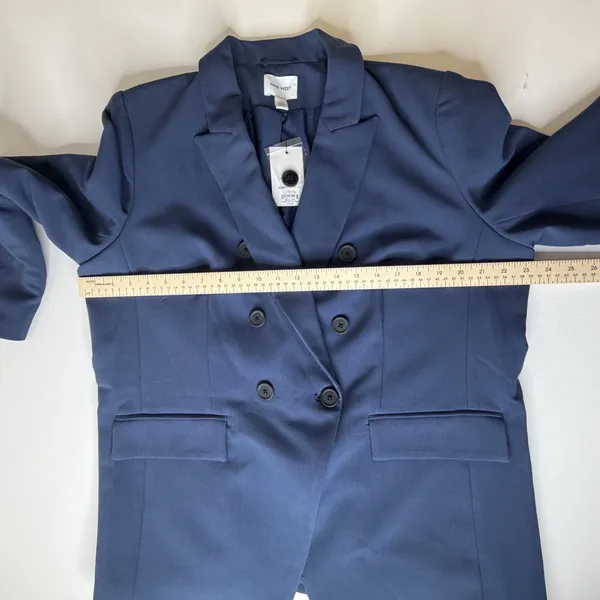 NWT Nine West Blue Double Breasted Blazer Size XXL Notched Lapel Jacket Office - Image 8