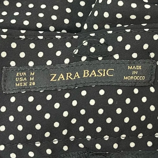 Zara Black/ White Polkadot Wide Leg Pants Size M - Image 8
