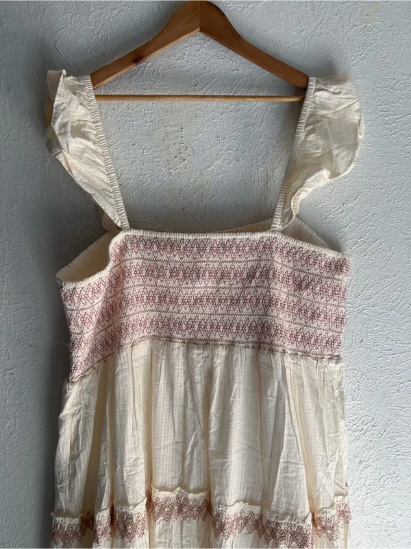 Madewell Embroidered Lucie Midi Dress 3X Off White Cotton Cottagecore - Image 7