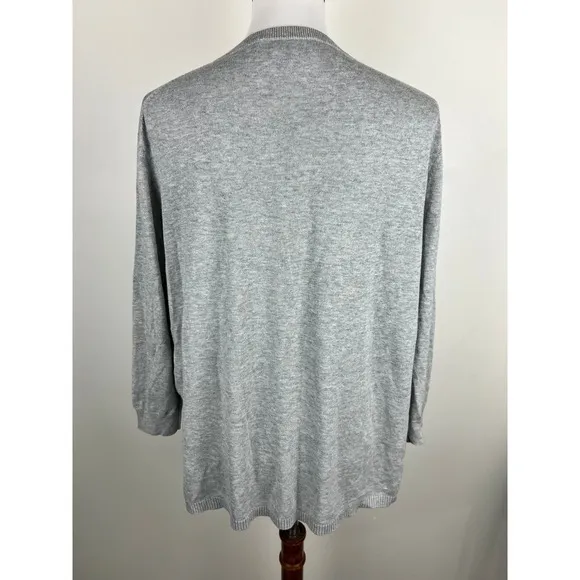 REPEAT Easy Knit Gray Cotton Viscose‎ Crewneck Relaxed Sweater Size 38 S - Image 3