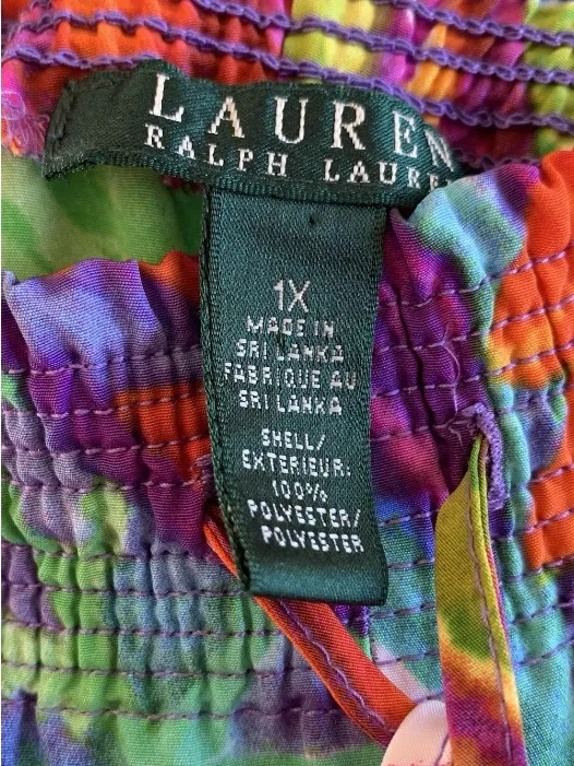 Lauren Ralph Lauren Womens Palazzo Pants 1X Tropical Floral Wide Leg Resort - Image 8