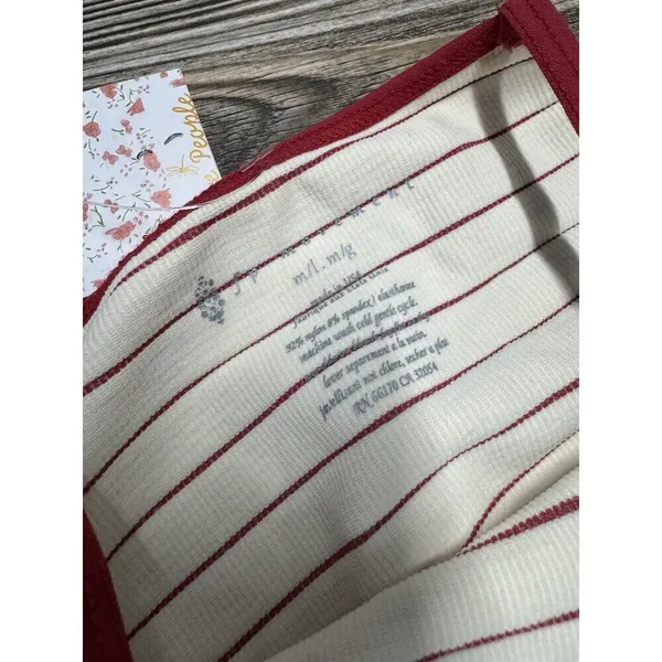 FREE PEOPLE Movement Red And Cream Stripe High Neck Tank Top M/L - Image 4