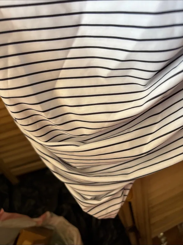 Striped Scoop Neck Swimsuit- White with Thin Black Stripes 2XL NWOT - Image 2