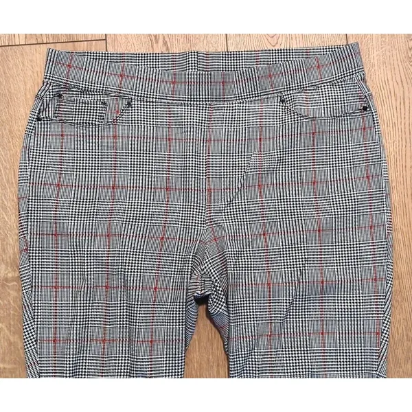 Seven7 Womens Plus XXL 2X Plaid Leggings Pull On Pants Red Black White - Image 2