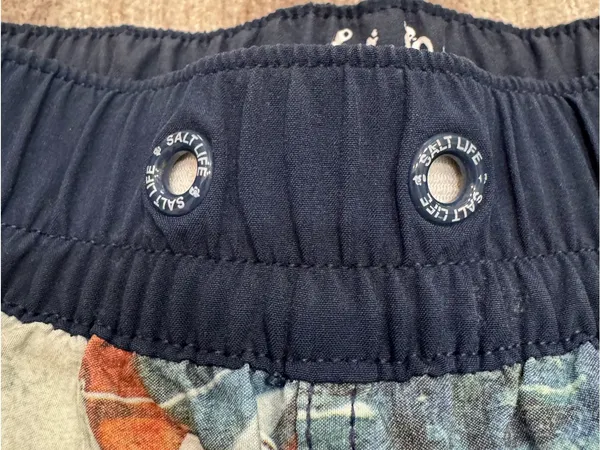 Salt Life Women's Nautical Print Swim Coverup Shorts - Teal, Navy, Cream - Image 5