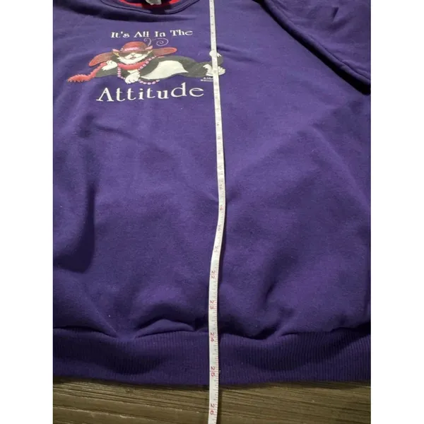 Vintage Cat decal "It's All In The Attitude" 80's 90's Morning-sun Women's Purpl - Image 6