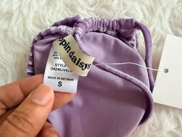 Dippin Daisys Purple Velvet Bikini Set Size S - Image 3