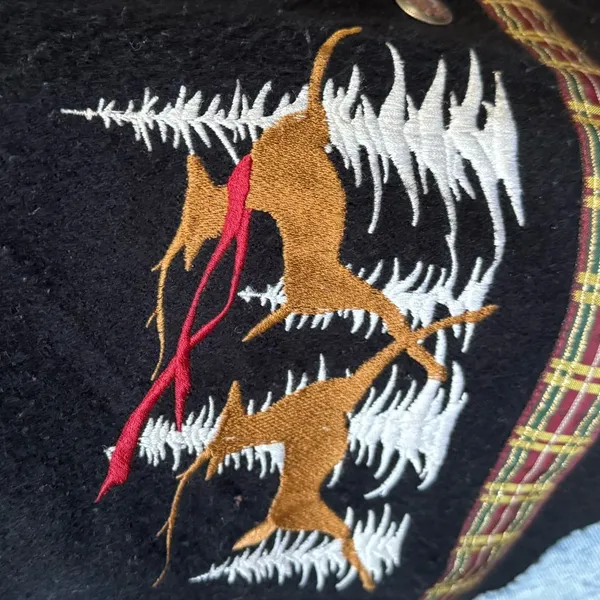 Vintage‎ Embroidered Holiday felt Vest L Grandma Core - Image 6