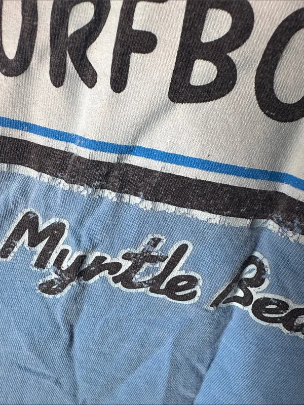 Ron Jon Surf Shop Blue Cropped Graphic Tee Myrtle Beach Size Medium Beachy - Image 8