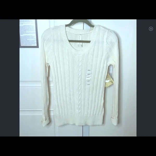 High Sierra cable knit cream light weight sweater M - Image 10