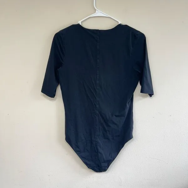 Everlane Black Short Sleeve Classic Crewneck Bodysuit Large Women - Image 6