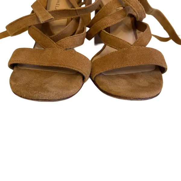 Antonio Melani Cognac Suede Lace Up Block Heeled Sandals‎ 6.5 - Image 8