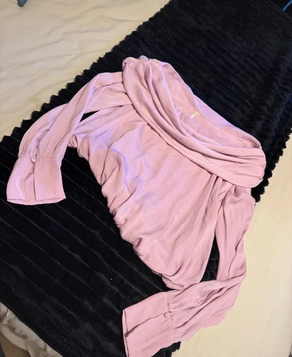 free people off the shoulder purple long sleeve top - Image 2