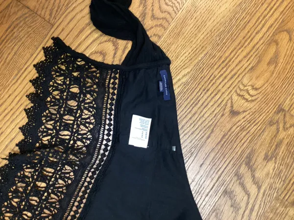 American Eagle Boho tie back halter top black  - Image 3