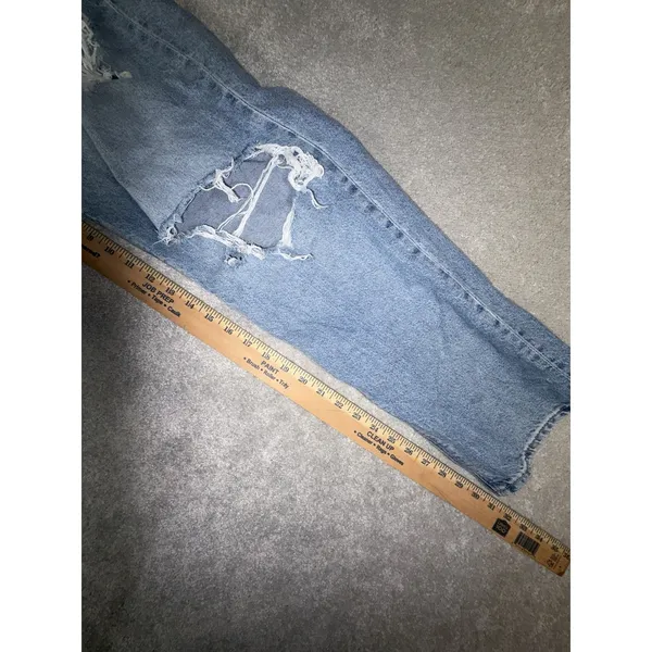 American Eagle Women's Size 12 Long Ripped Distressed Light Wash Comfort Stretch - Image 10