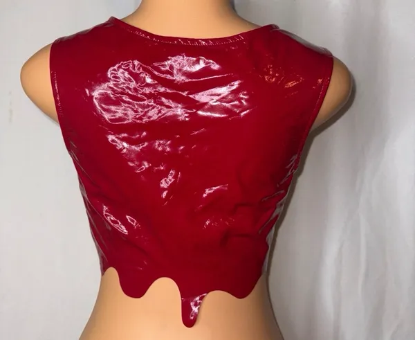 Red patent tank top  - Image 4