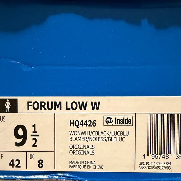 Adidas Women's Forum Low classic Sneakers‎ women's size 9.5 cream black blue - Image 5