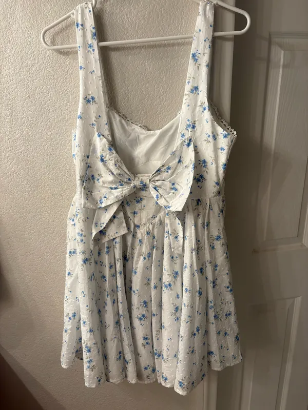 Altar'd State Dress Mini Floral Blue - Image 3