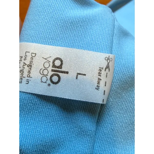 Alo Yoga Pixie Bra One‎ Shoulder Light Blue Skies Asymmetrical Sports Bra Size L - Image 5