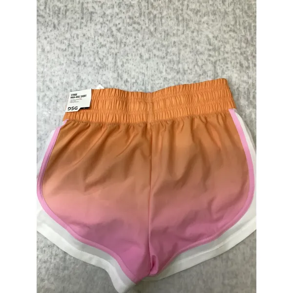 DSG‎ Womens Stride High-Rise Running Shorts Orange Pink Ombre XS New - Image 4