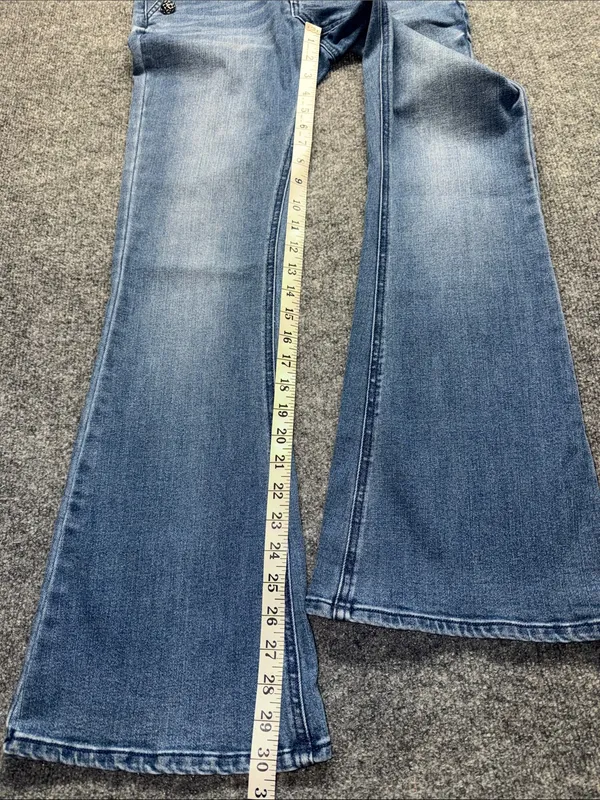 Cache Light Blue Flared Jeans with Decorative Buttons - Image 5