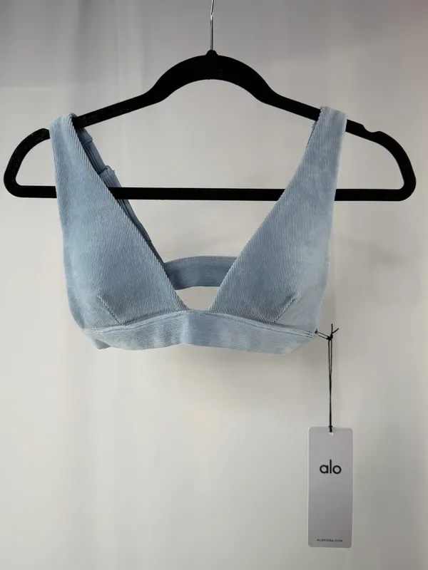 NWT ALO‎ Yoga Micro Corduroy Dreamer Bra in Celestial Blue Size XS - Image 4