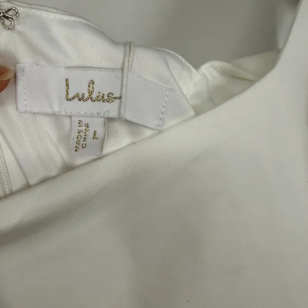 Lulus White Tie-Strap Column Maxi Dress Size L Your Sweetie Bridal Wedding - Image 5