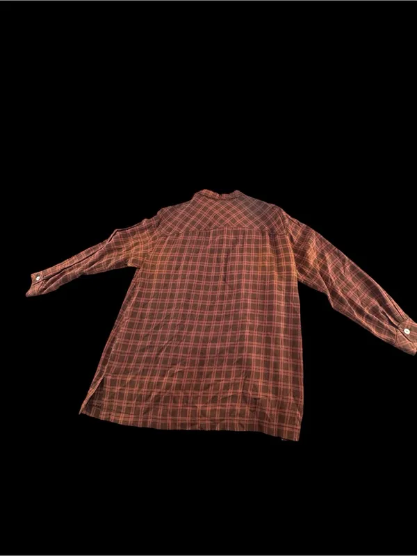 Motherhood Rust Red Plaid Maternity Button-Down Shirt - Image 5