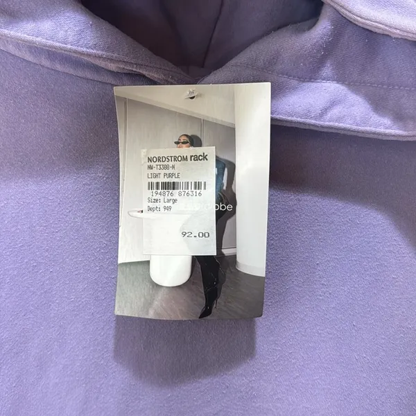 naked wardrobe Classic Oversized Hoodie - Light Purple Size L - Image 4