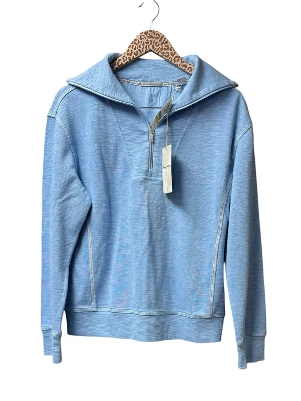 Tommy Bahama Tobago Bay Half 1/2 Zip Sweatshirt Light Sky Blue Medium NEW NWT - Image 2
