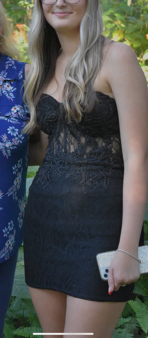 Dillard's Black strapless homecoming dress - Image 4