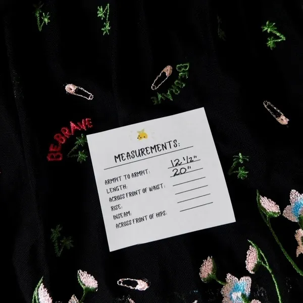 PATRIZIA PEPE Embroidered Tulle Top Strapless Floral Punk Size 40 US 4 - Image 14