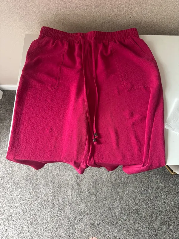 New York Clothing Company Bright Fuchsia Elastic Waist Pants - Image 9