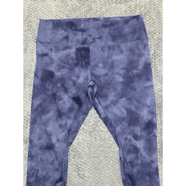 lululemon Women's Align High-Rise 25 Tie Dye Blue Stretch Knit Yoga Leggings 20 - Image 2