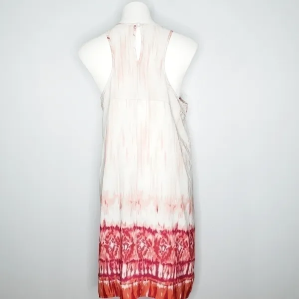 Charming Charlie Crochet Neck Dress Large Tie Dye Ombre Ikat Boho Summer Beach - Image 3